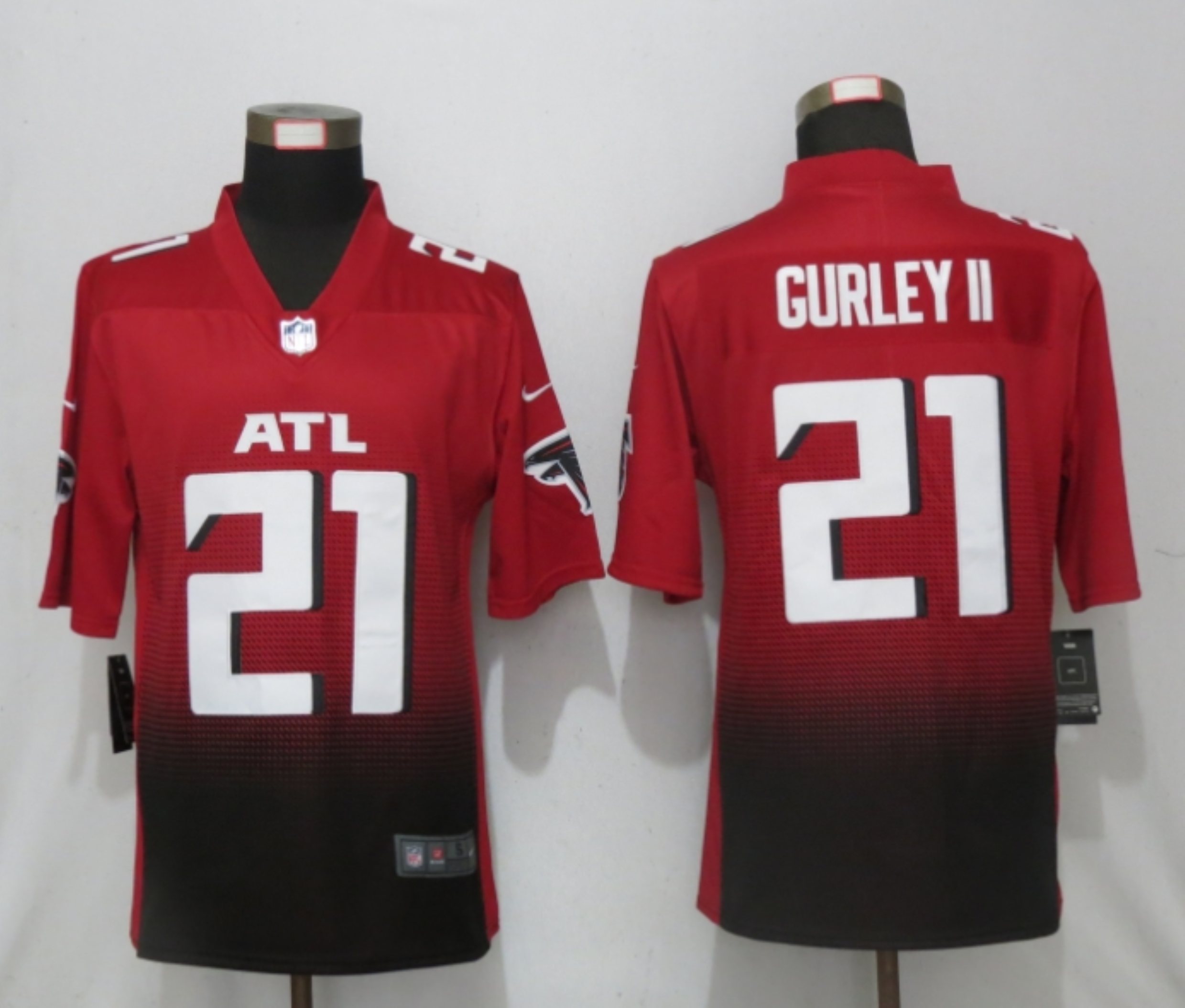 Men New Nike Atlanta Falcons 21 Gurley II Red 2nd Alternate Game Jersey